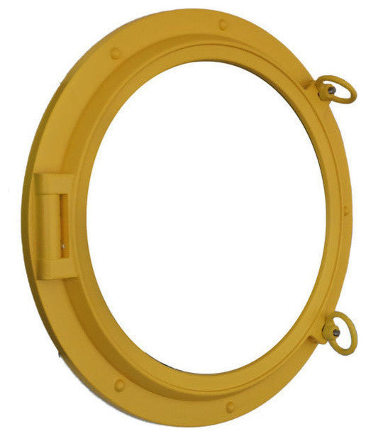 Yellow Porthole Window 24'', Porthole Window, Nautical Wall Hanging