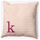 18" x 18" Modern Monogram Indoor/Outdoor Polyester Throw Pillow, Dusty Rose
