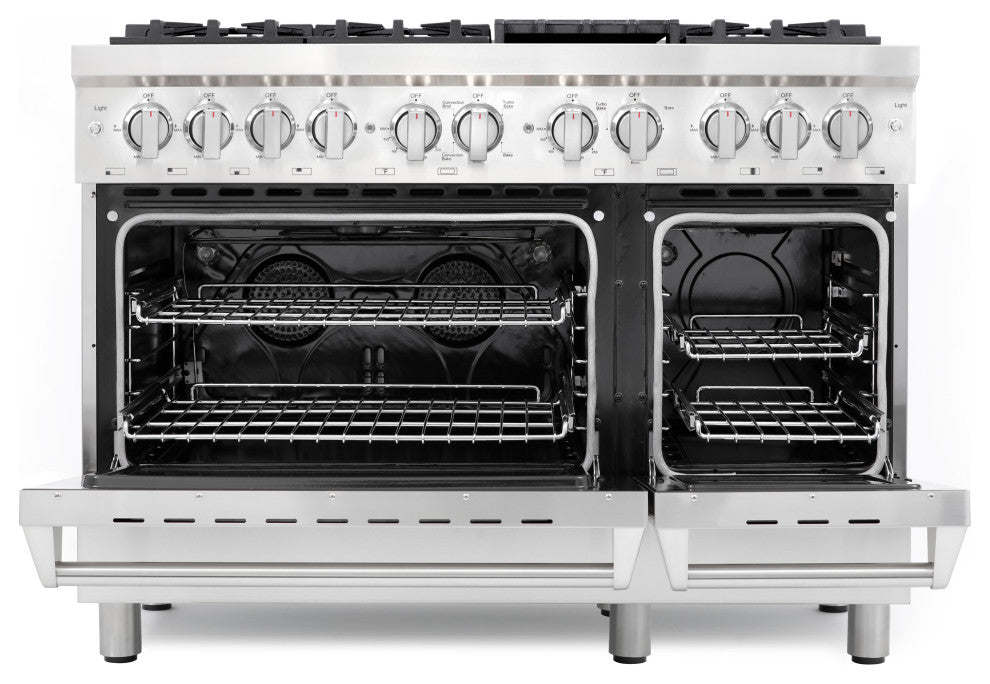 Cosmo Pro Double Oven Dual-Fuel Range 6 Burners w/ Griddle 48"�
