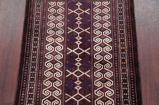 Balouch Traditional Geometric Persian Handmade Wool Oriental Area Rug, 3'8"X2'9"