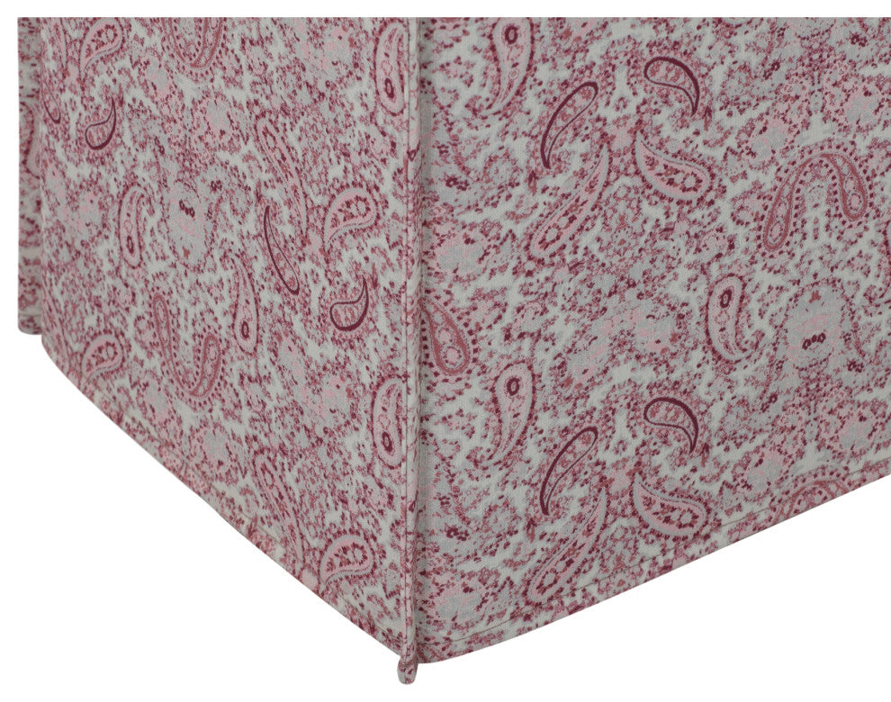 Rustic Manor Jazmyn Ottoman Upholstered, Linen, Paisley Red