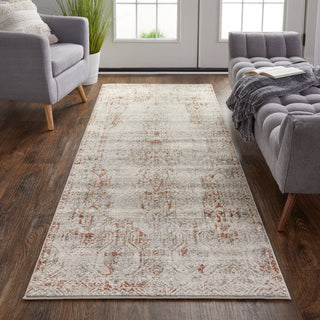 Frencess R39GK Transitional/Casual/Vintage Rug, Gray/Rust, 2'6"x10' Runner