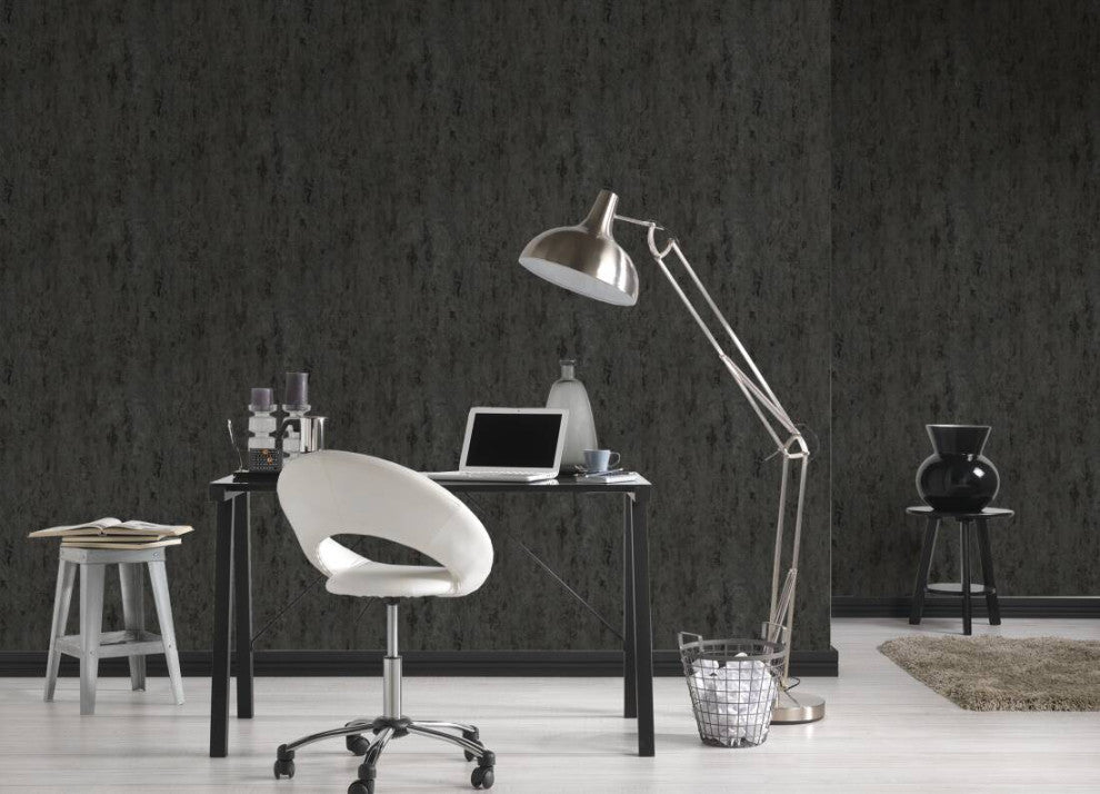 Textured Wallpaper Concrete Structures, 326515, Black Gray Metallic, Sample