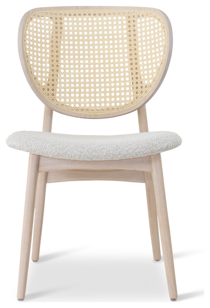 Modern Brazilian, Joelma, Cane Side Chair, Nevoa/Natural/Crafted Glaze