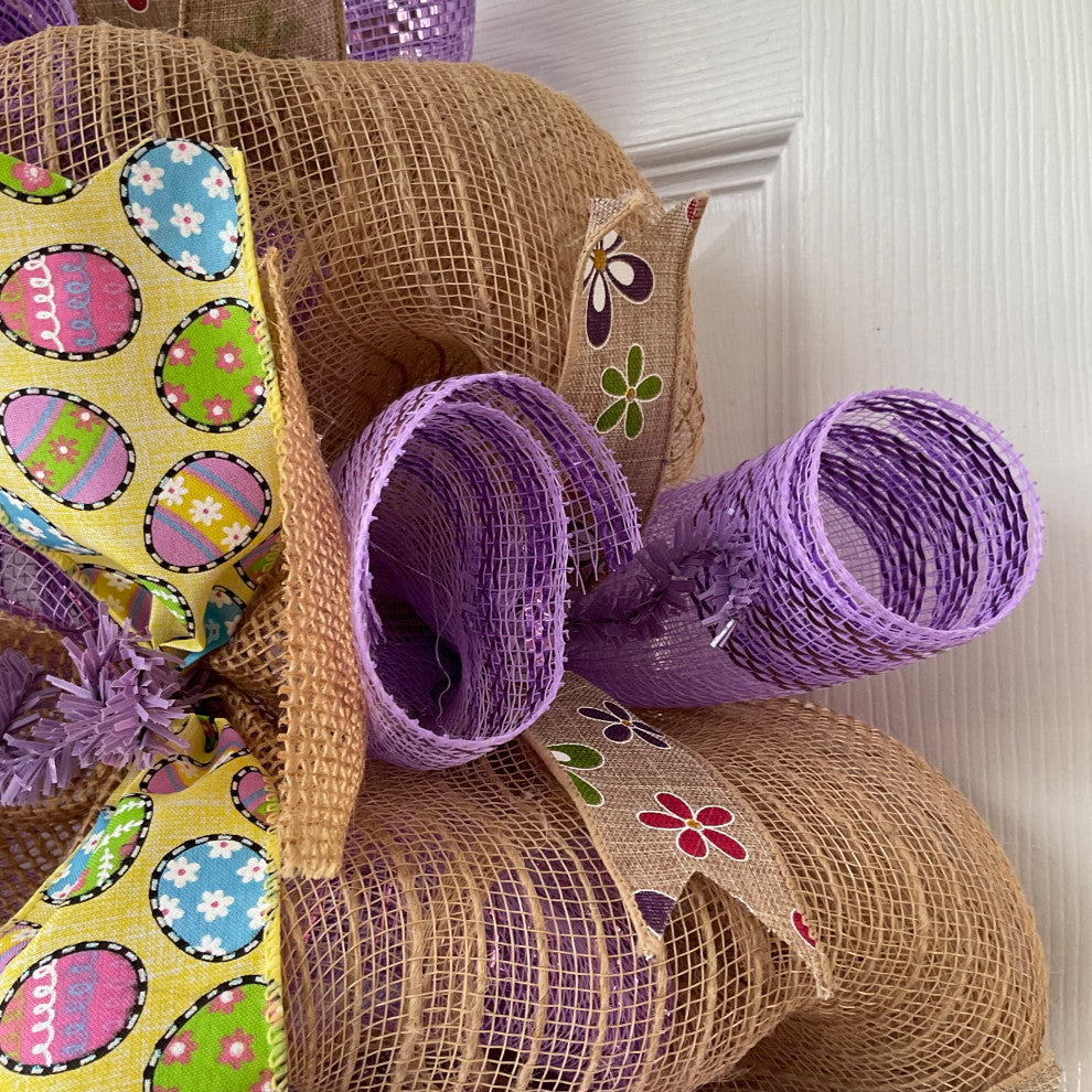 Burlap Spring Chick Handmade Deco Mesh Wreath