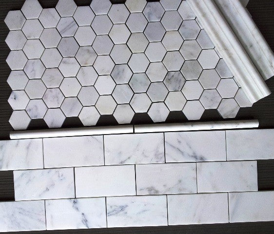 Carrara White Pencil Polished