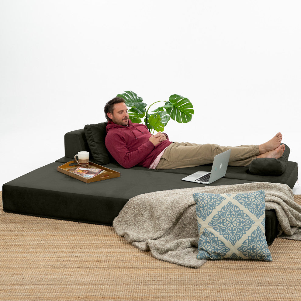 Jaxx Balshan Chaise Lounge Daybed, Charcoal