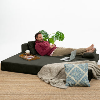 Jaxx Balshan Chaise Lounge Daybed, Charcoal