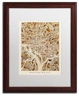Michael Tompsett 'Washington DC Map 4' Matted Framed Art, White Mat, 20"x16"