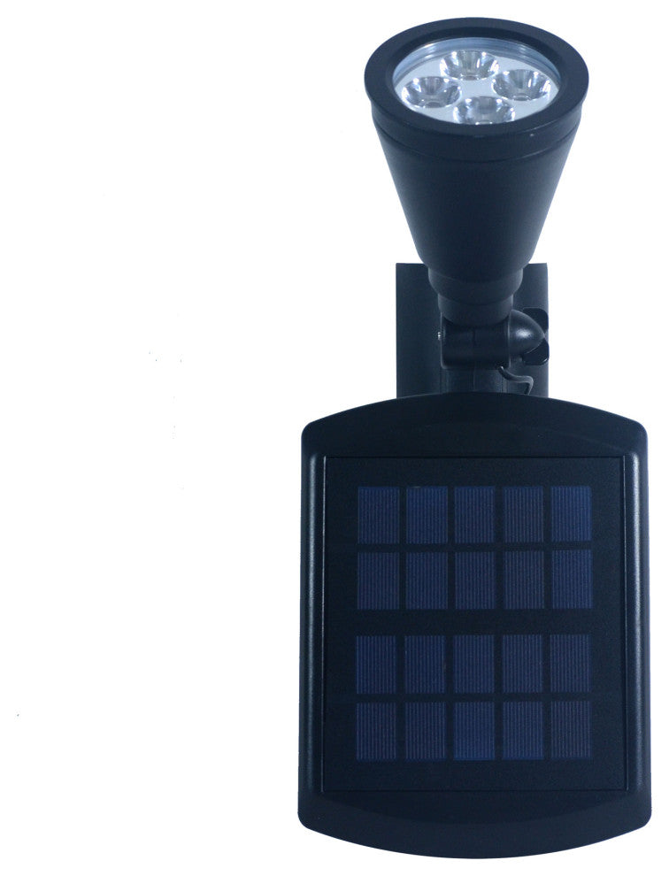Black Outdoor Solar Powered 4-LED Flagpole Light