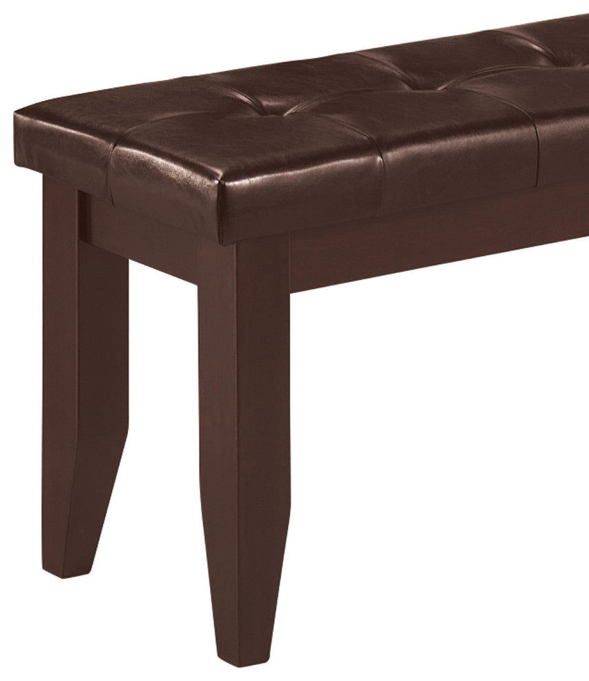 Faux Leather Dining Bench, Cappuccino and Black
