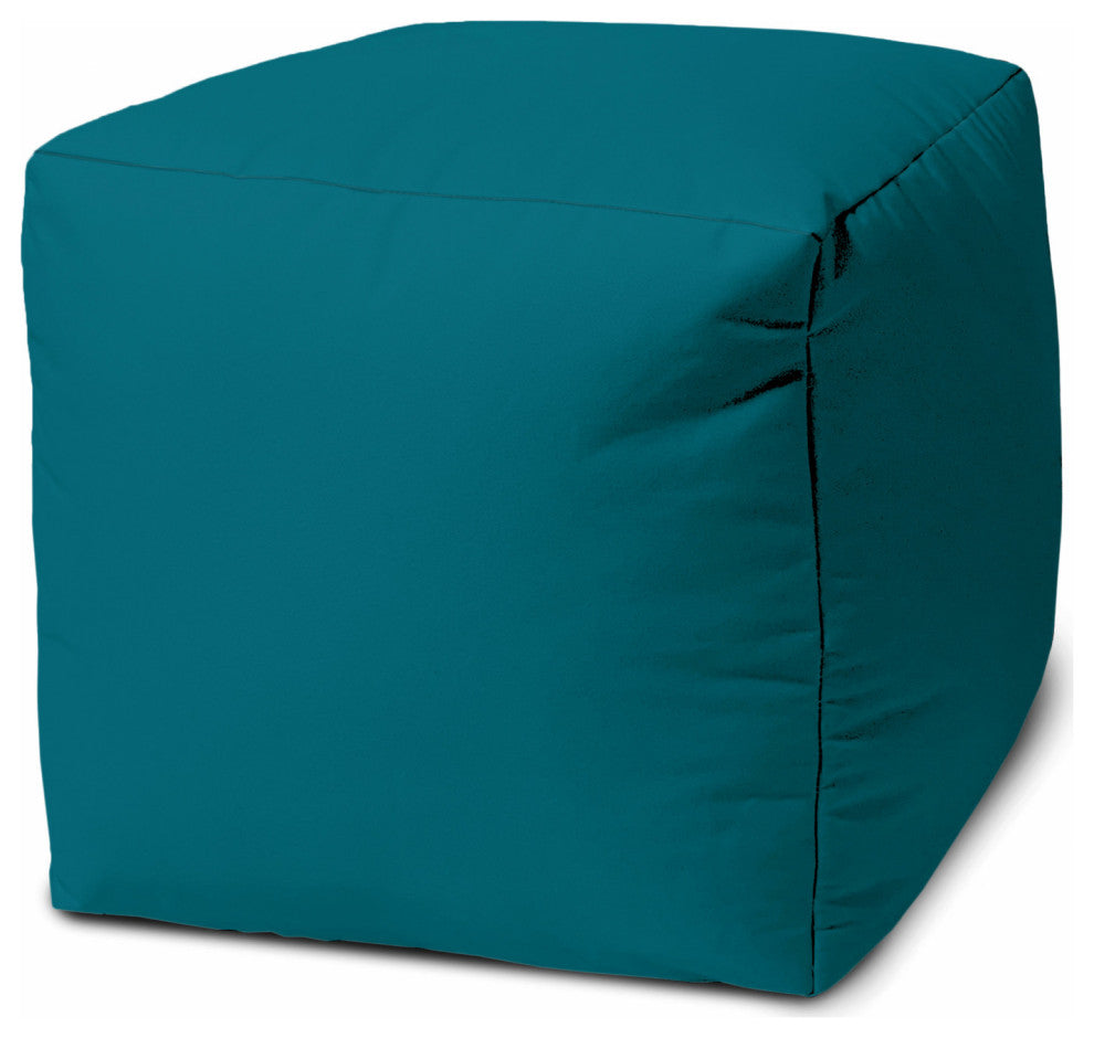 17  Cool Dark Teal Solid Color Indoor Outdoor Pouf Ottoman