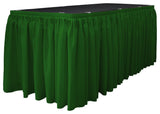 LA Linen Polyester Poplin Table Skirt, Emerald Green, 168"x29"