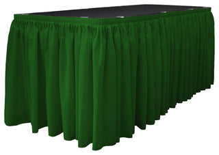 LA Linen Polyester Poplin Table Skirt, Emerald Green, 168"x29"