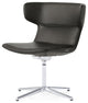 Zuri Furniture Covey Modern Guest Chair Soft Top Grain Leather, Black