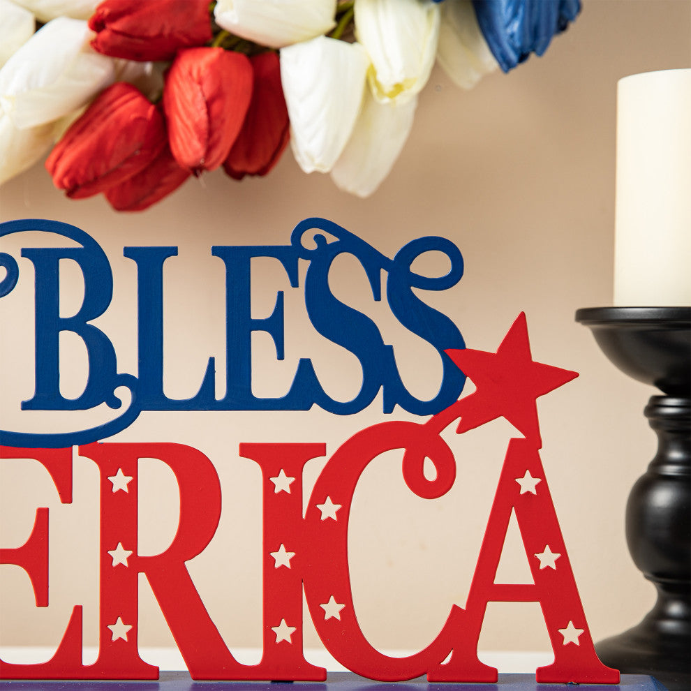 18"L "God Bless America" Table Decor