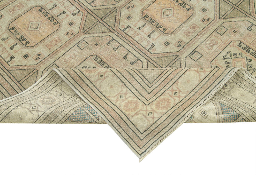 Rug N Carpet - Handwoven Turkish 6' 7'' x 9' 8'' Distressed Area Rug