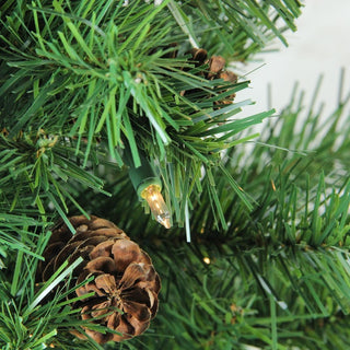 3'x22" Pre-Lit Dakota Red Pine Full Artificial Christmas Tree, Clear Lights