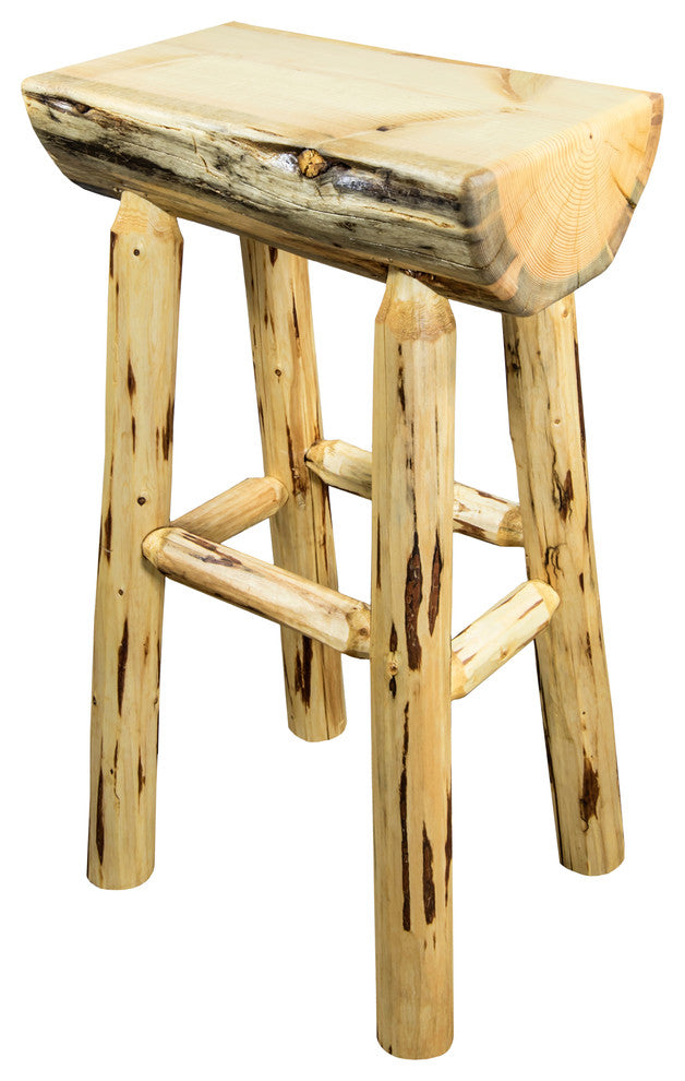 Montana Half Log Bar Stool With Exterior Finish