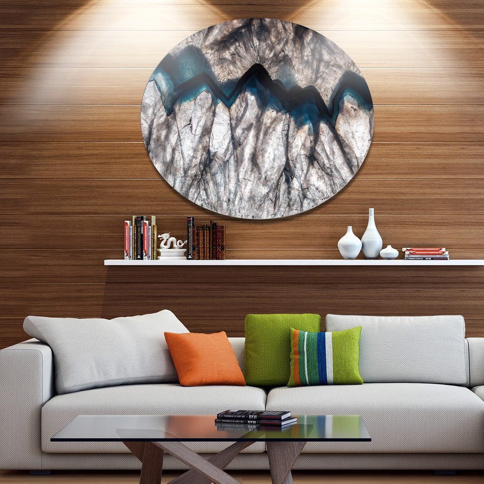 Backlit Mineral Macro, Abstract Disc Metal Artwork, 36"