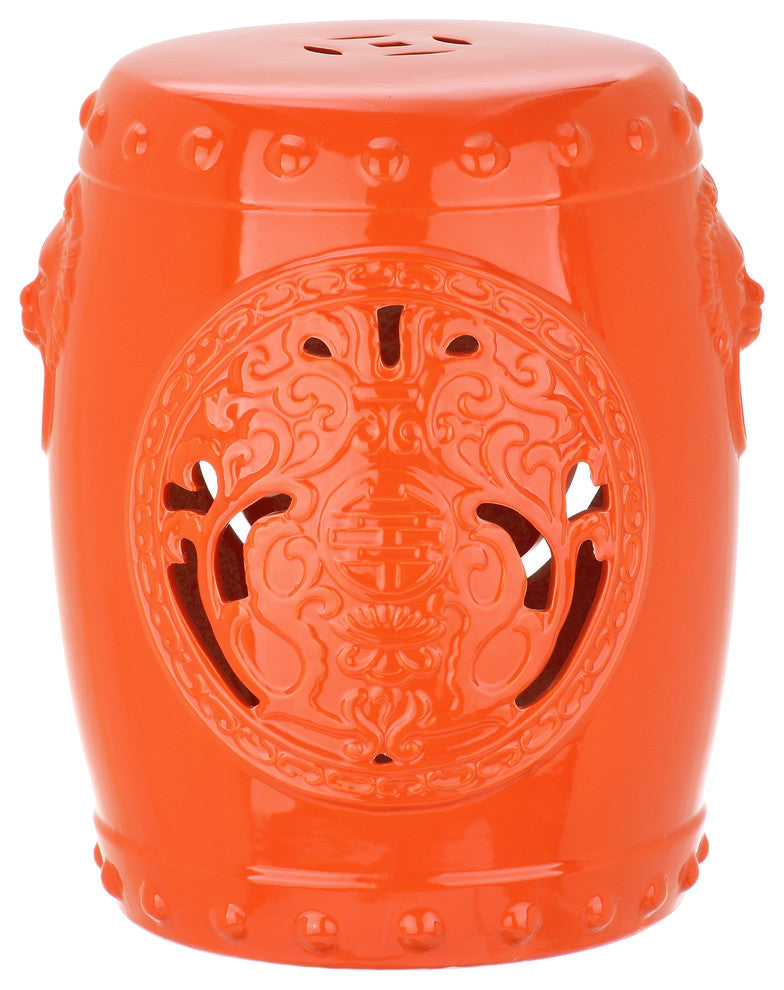 Safavieh Dragon Coin Garden Stool, Orange