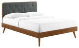 Bridgette King Wood Platform Bed With Splayed Legs Walnut Charcoal