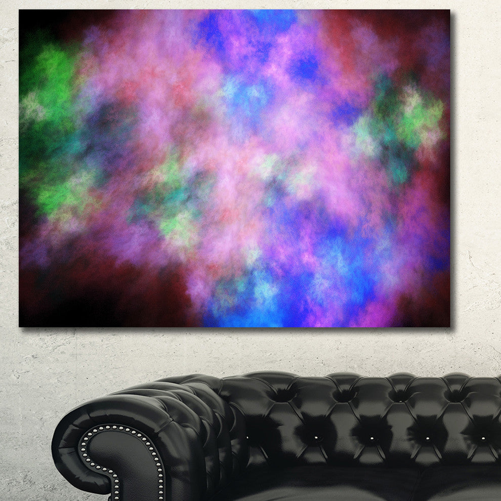 Multi Color Bright Sky with Stars, Oversized Abstract Canvas Art Print, 60x40