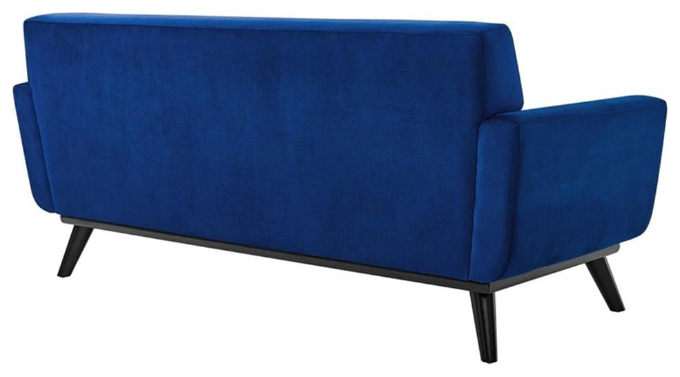 Engage Performance Velvet Loveseat, Navy