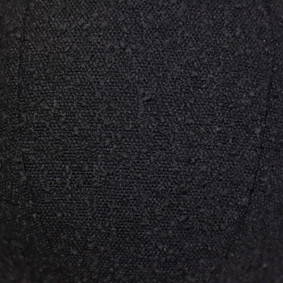 Boba Round Pillow, Black Boucle, 9"