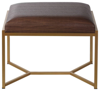 Cortesi Home Lashe Ottoman, Brushed Gold Legs