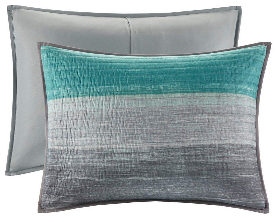 Madison Park Essentials Saben 6 Piece Quilt Set With Cotton Bed Sheets, Aqua