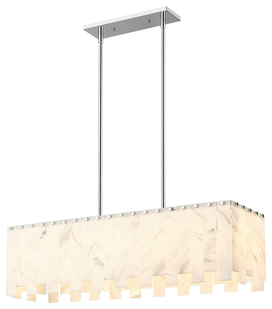 Zlite 345-40L-PN 5-Light Island, Alabaster