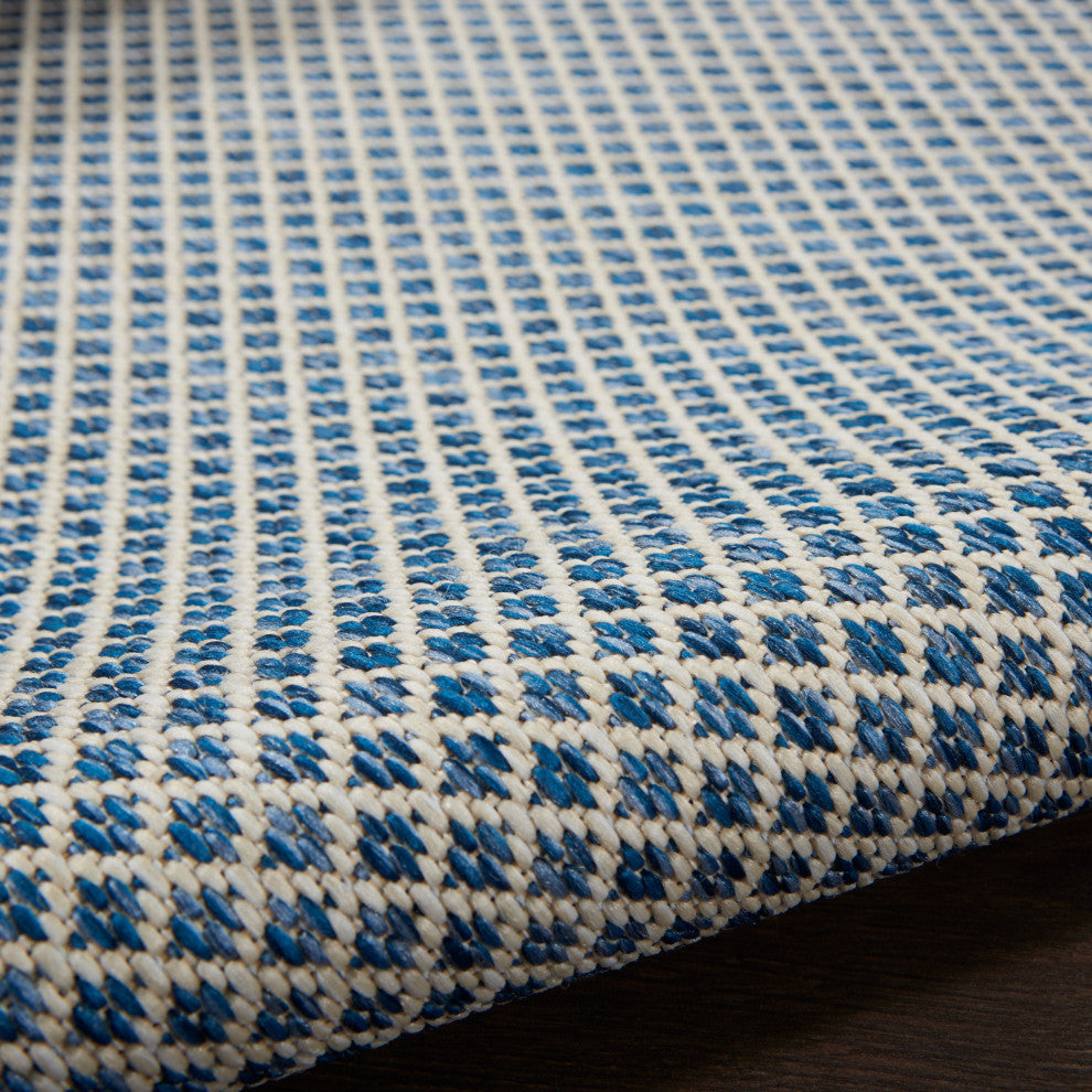 Nourison Courtyard 7' x 10' Ivory Blue Modern Area Rug