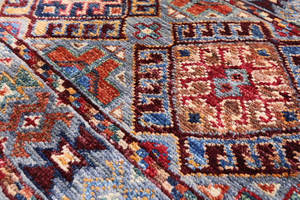 4' 0" X 5' 11" Super Kazak Khorjin Hand Knotted Wool Rug - Q12388