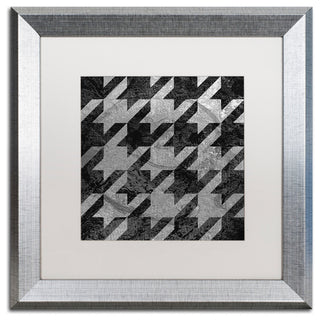 Color Bakery 'Houndstooth VI' Art, Silver Frame, White Matte, 16"x16"