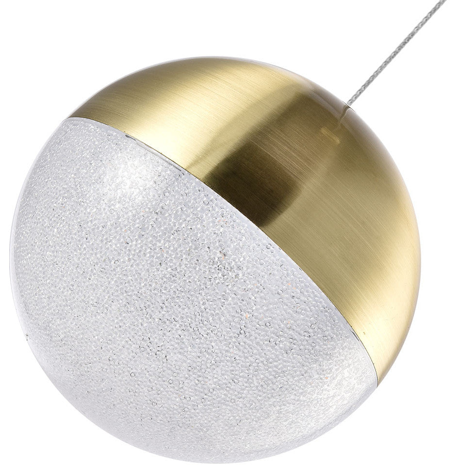 Ravello 5" ETL Certified Integrated LED Pendant Light with Globe Shade, Brass