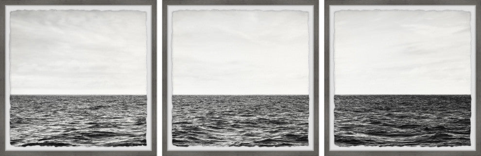 Sky Meets the Sea Triptych, 3-Piece Set, 18x18 Panels