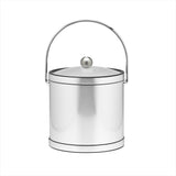 Kraftware Mylar Brushed Chrome Ice Bucket With Lucite Lid, 3 qt.