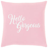 Surya Typography Light Pink Pillow Shell With Down Insert 18"H X 18"W