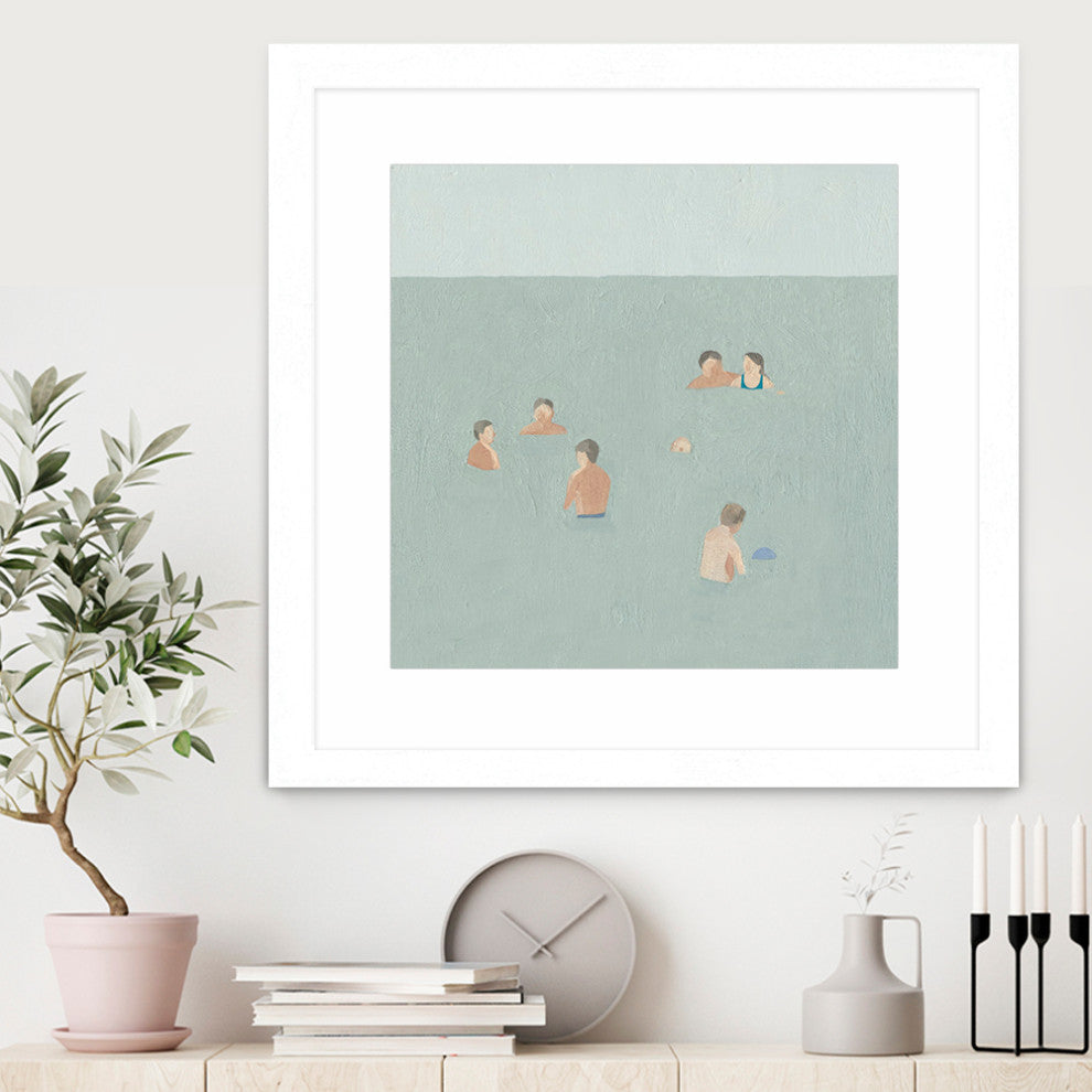 "The Swimmers II" Matted and Framed, 36" x 36"
