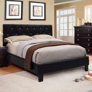 Upholstered Queen Size Bed, Black