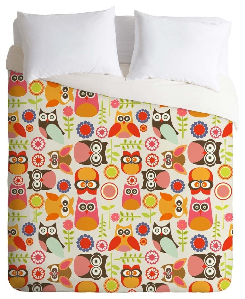 Deny Designs Valentina Ramos Cute Little Owls Duvet Cover - Lightweight