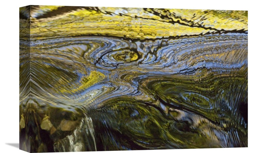 "Autumn Patterns In Small Waterfall, Canterbury, New Zealand" Artwork, 18" x 12"