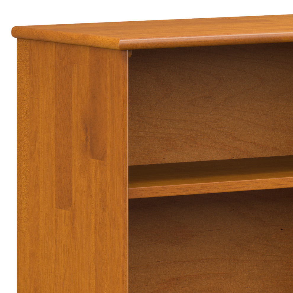 Draper SOLID HARDWOOD Mid Century Low Bookcase, Teak Brown