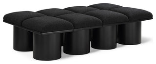 Pavilion Boucle Fabric Upholstered 8-Piece Modular Bench, Black, Black Finish