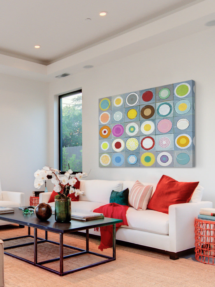 Marmont Hill, "Colors Round" by Julie Joy Painting on Wrapped Canvas, 36x30
