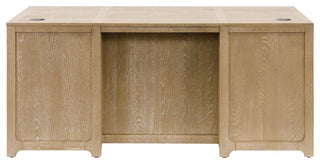 Modern Wood Double Pedestal Executive Desk, Light Brown