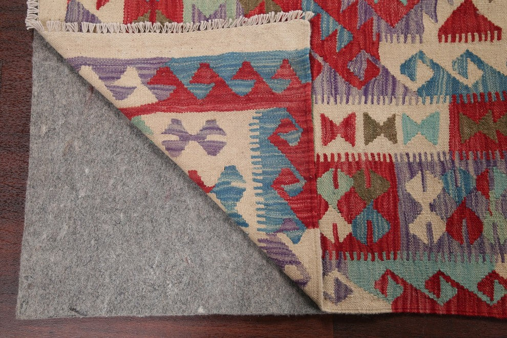 Kilim Flat-Woven Oriental Southwestern Turkish Traditional Area Rug, 9'8"X6'6"