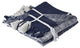 Navy and White Braided Plaid Throw Blanket