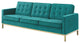 Armchair and Loveseat Sofa Set, Velvet, Gold Teal Blue, Modern, Lounge
